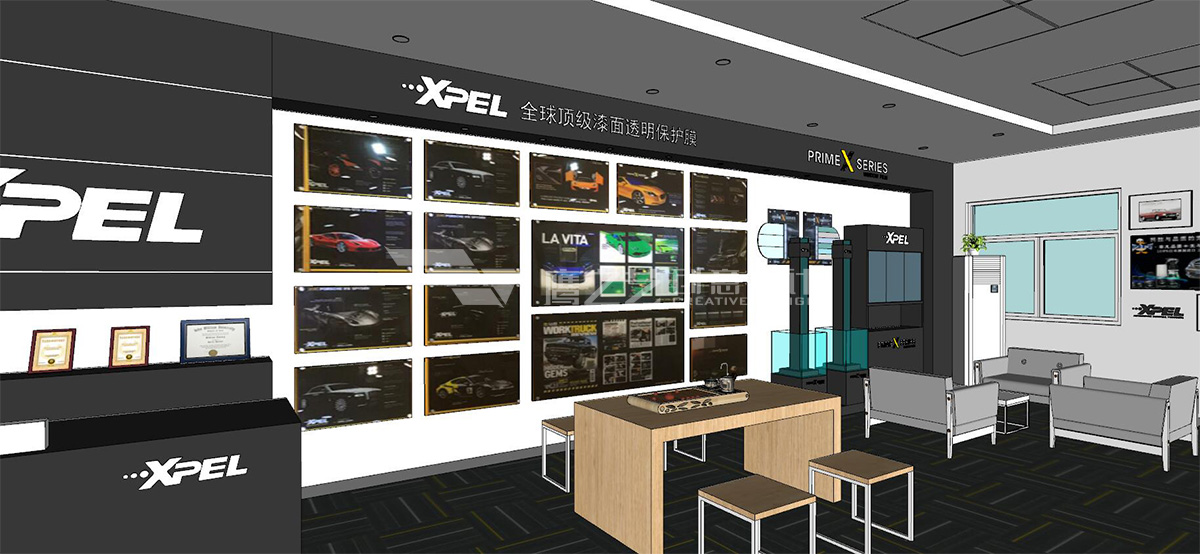 XPEL-济南旗舰店-展示区细节效果图