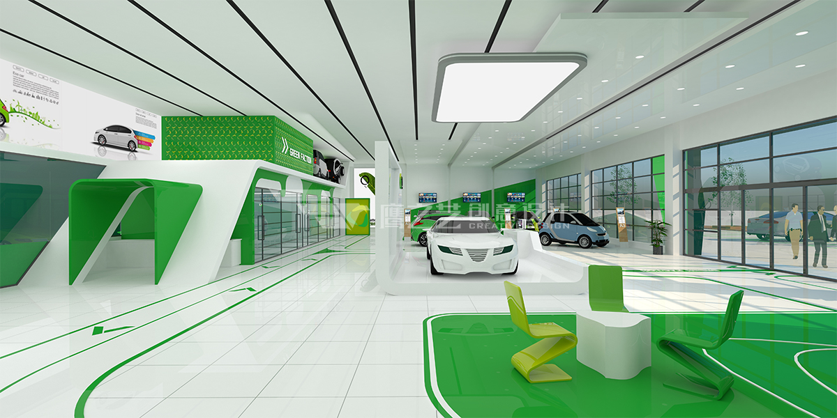 绿派新能源车-展厅效果图