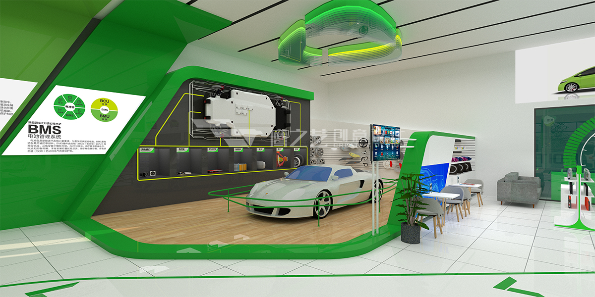 绿派新能源车-展厅细节效果图
